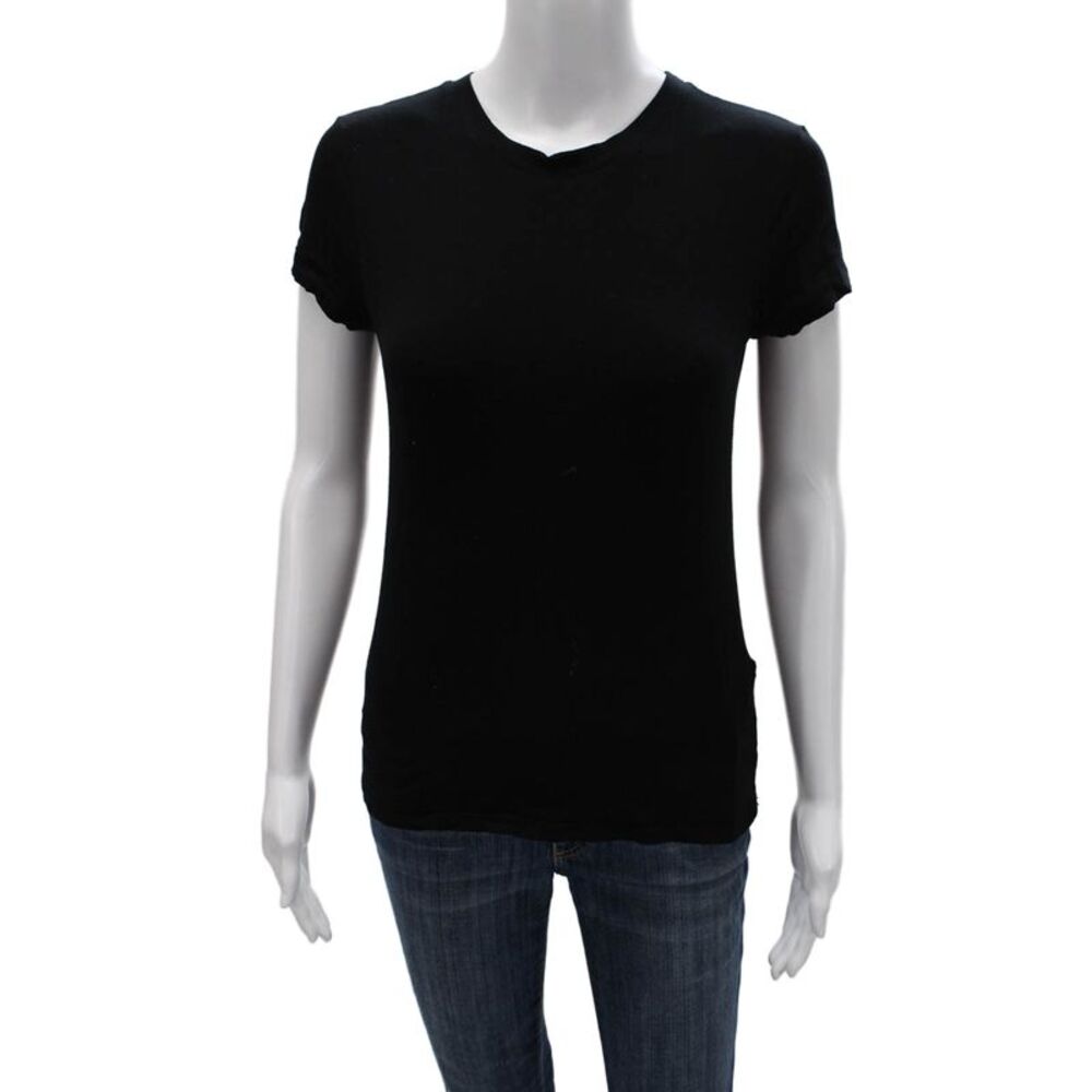 Barneys New York Women Basic Black T-Shirt Short Sleeve Crew Neck Size S